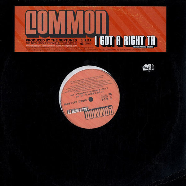 Common : I Got A Right Ta (12", Promo)