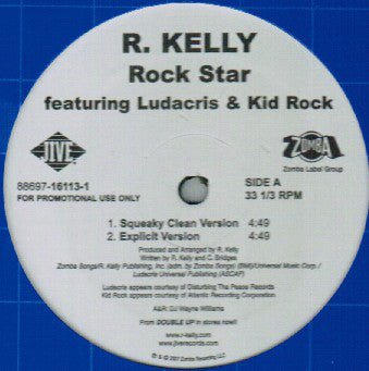 R. Kelly Featuring Ludacris & Kid Rock : Rock Star (12", Promo)