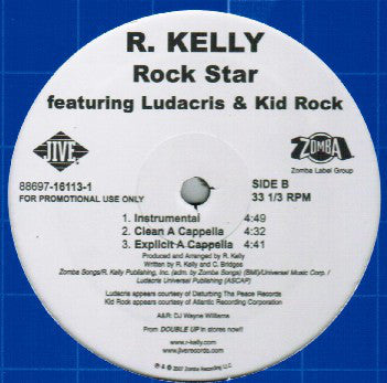 R. Kelly Featuring Ludacris & Kid Rock : Rock Star (12", Promo)