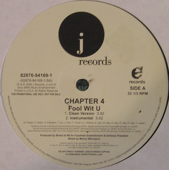 Chapter 4 (2) : Fool Wit U (12", Promo)
