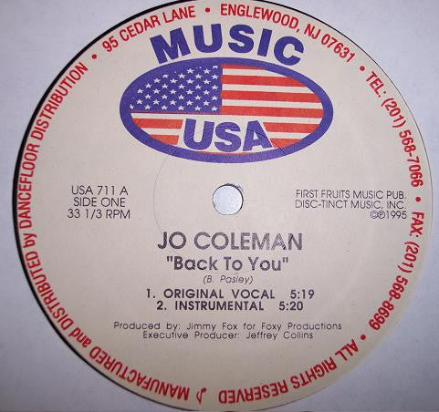 Jo Coleman : Back To You (12")