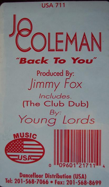 Jo Coleman : Back To You (12")