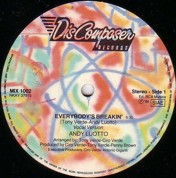 Andy Luotto : Everybody's Breakin' (12")