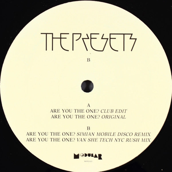 The Presets (2) : Are You The One? (12")