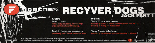 Recyver Dogs : Jack (12", Par)