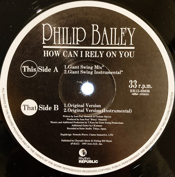Philip Bailey :  How Can I Rely On You (12")