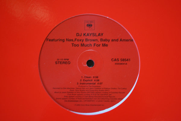 DJ Kay Slay a.k.a. The Drama King : Too Much For Me / Take A Look At My Life (Remix) (12")