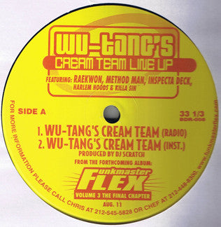 Raekwon - The Harlem Hoodz - Inspectah Deck - Method Man & Killa Sin : Wu-Tang's Cream Team Line-Up (12")