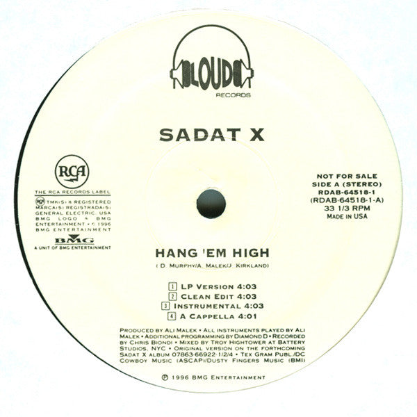 Sadat X : Hang 'Em High / Stages And Lights (12", Promo)