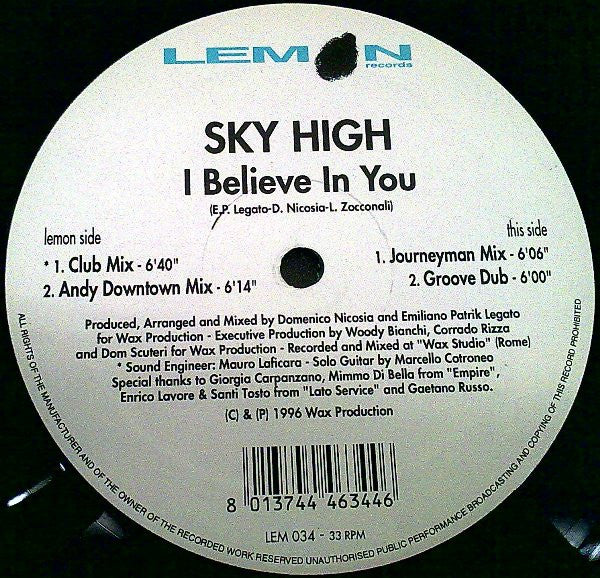 Sky High (5) : I Believe In You (12")