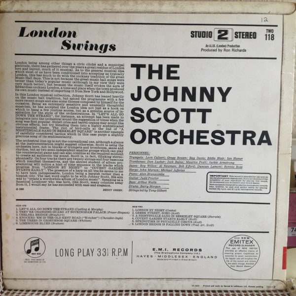 Johnny Scott And His Orchestra : London Swings (LP)
