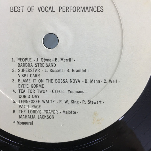Various : Best Of Vocal Performances (LP, Comp)