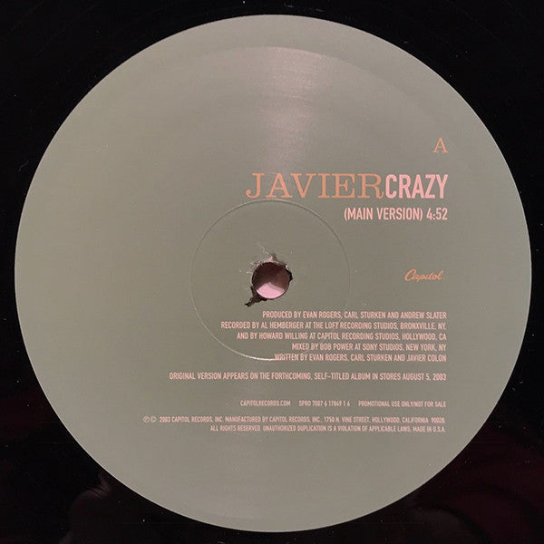 Javier Colon : Crazy (12", Promo)