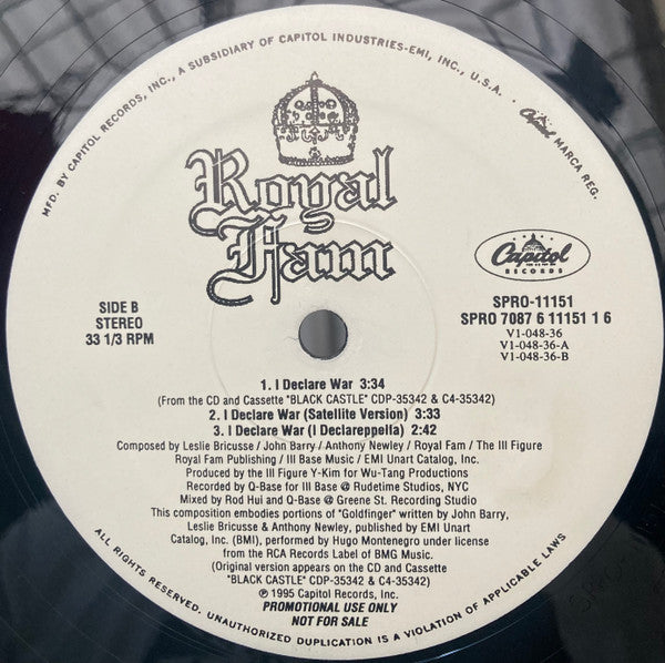 Royal Fam : Summin' Gotz To Give / I Declare War (12", Promo)