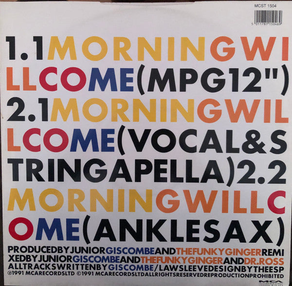 Norman Giscombe Jr. : Morning Will Come (12")