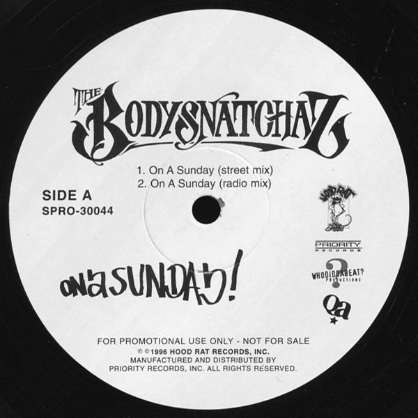 The Bodysnatchaz : On A Sunday (12", pro)