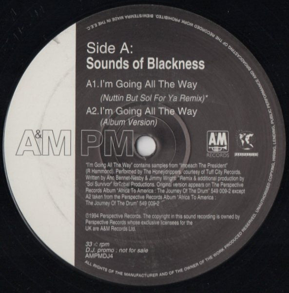 Sounds Of Blackness : I'm Going All The Way / Everything Is Gonna Be Alright (12", Single, Promo)