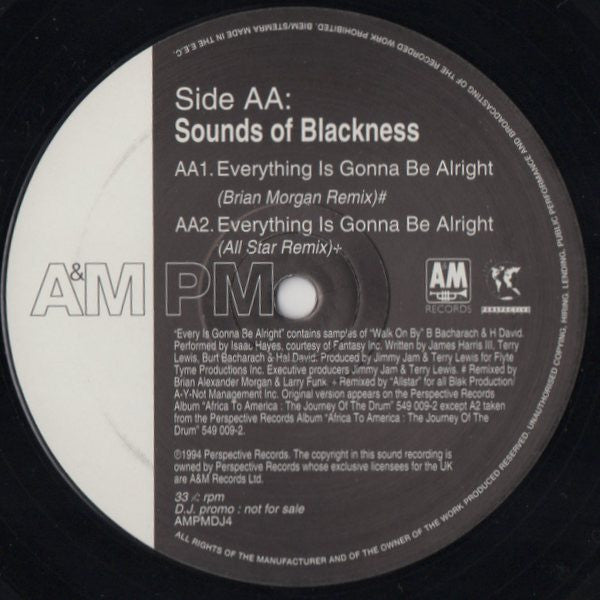 Sounds Of Blackness : I'm Going All The Way / Everything Is Gonna Be Alright (12", Single, Promo)