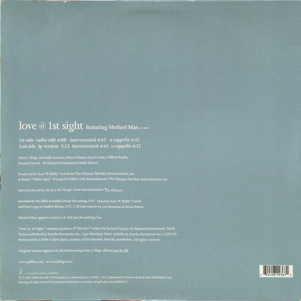 Mary J. Blige Featuring Method Man : Love @ 1st Sight (12")