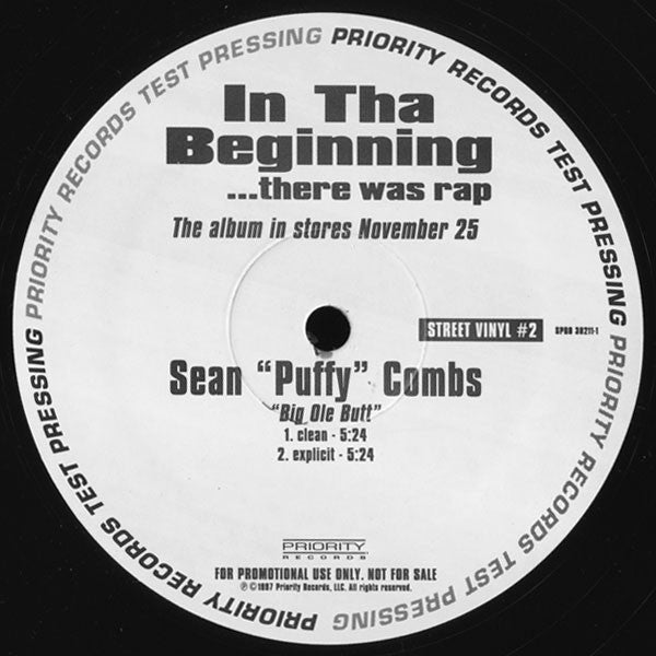 Sean Combs / Cypress Hill : Big Ole Butt / I'm Still #1 (12", Promo, TP)