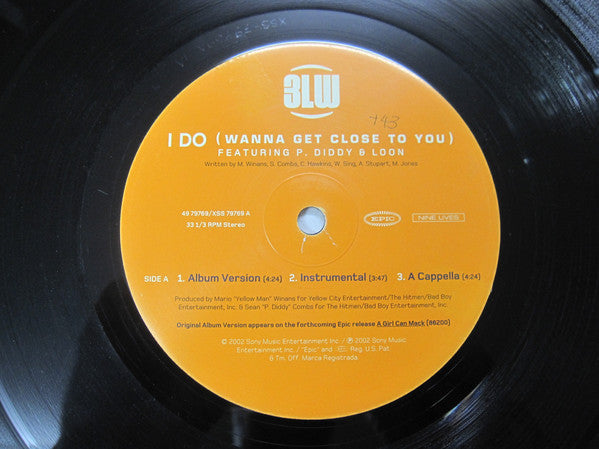 3LW Featuring P. Diddy & Loon : I Do (Wanna Get Close To You) (12", Maxi)