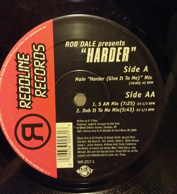 Rob Dale : Harder (12")