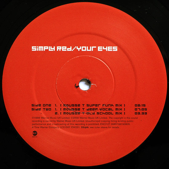Simply Red : Your Eyes (2x12")