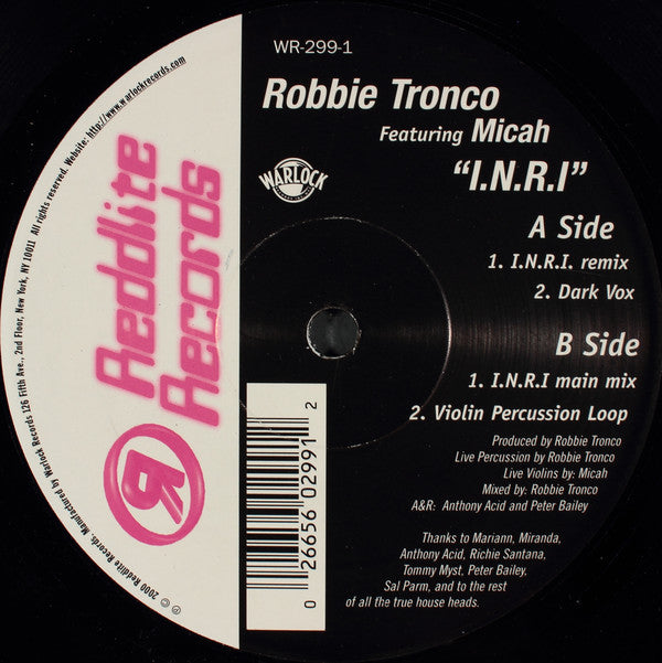 Robbie Tronco : I.N.R.I. (12")