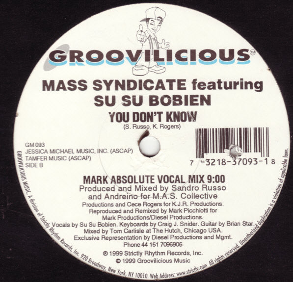 Mass Syndicate : You Don't Know (1999 Remixes) (12")