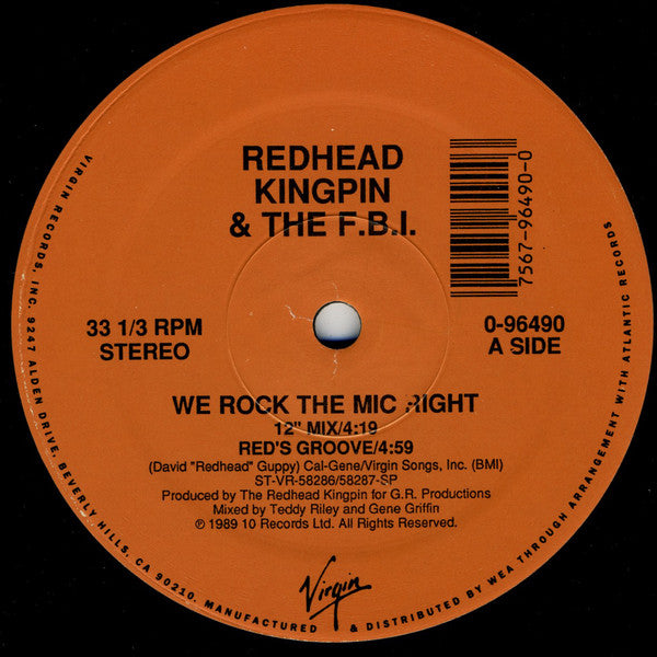 Redhead Kingpin And The FBI : We Rock The Mic Right (12")