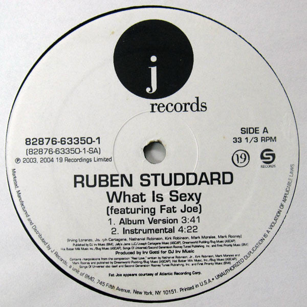 Ruben Studdard Featuring Fat Joe : What Is Sexy (12")