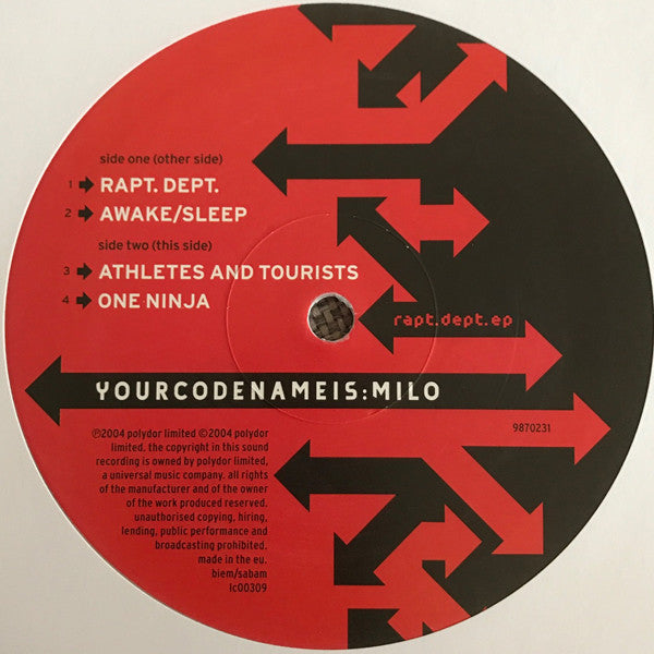 Yourcodenameis:milo : Rapt. Dept. EP (10", EP, Whi)