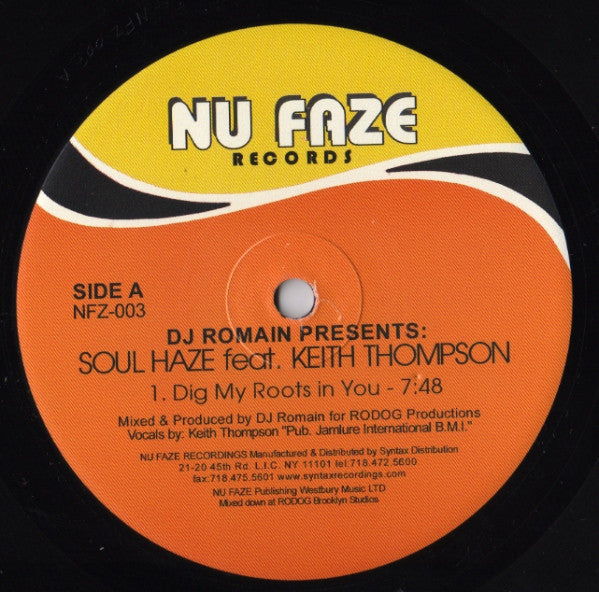 DJ Romain Presents Soul Haze Feat. Keith Thompson : Dig My Roots In You (12")