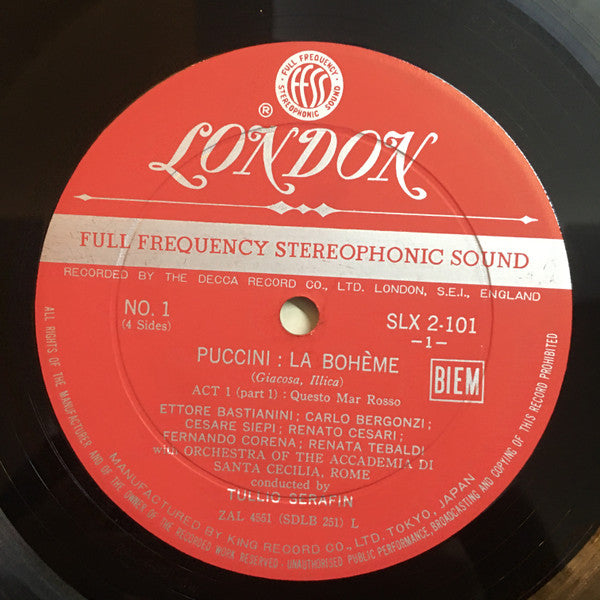 Giacomo Puccini / Renata Tebaldi, Carlo Bergonzi, Ettore Bastianini, Cesare Siepi, Fernando Corena, Tullio Serafin : La Bohème (2xLP + Box, Ltd, RE)