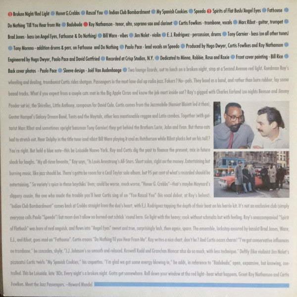 Roy Nathanson, Curtis Fowlkes And The Jazz Passengers : Broken Night Red Light (LP, Album)