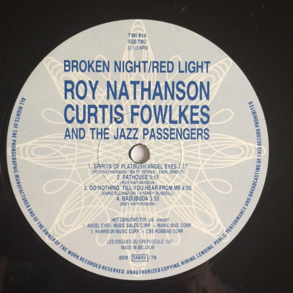 Roy Nathanson, Curtis Fowlkes And The Jazz Passengers : Broken Night Red Light (LP, Album)