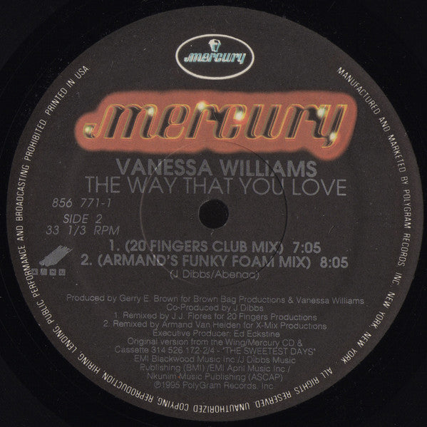 Vanessa Williams : The Way That You Love (12", Single)