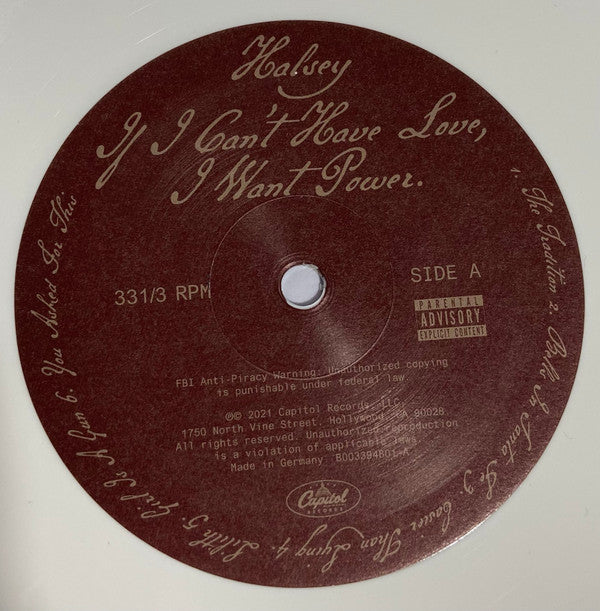 Halsey : If I Can't Have Love, I Want Power (LP, Album, Ltd, Whi)