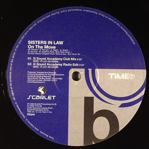 Sisters In Law : On The Move (12")
