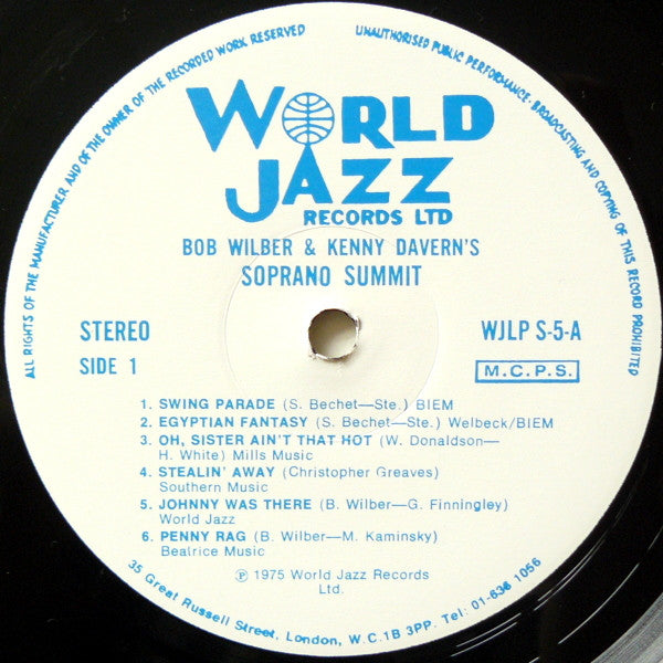 Bob Wilber & Kenny Davern, Soprano Summit : Soprano Summit (LP, Album)