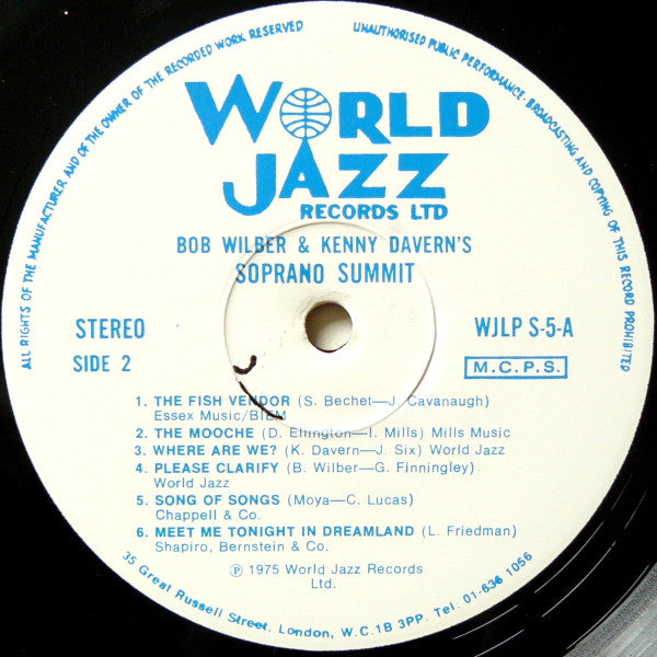 Bob Wilber & Kenny Davern, Soprano Summit : Soprano Summit (LP, Album)