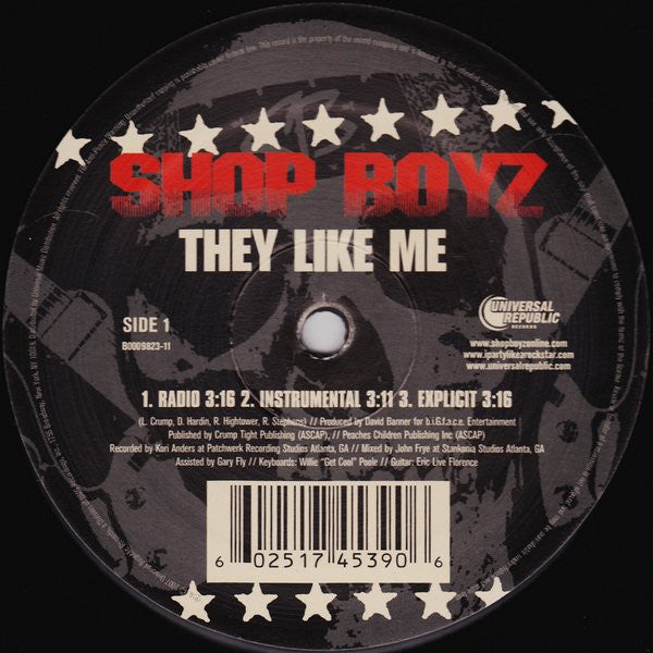 Shop Boyz : They Like Me (12")
