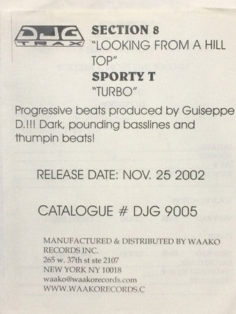 Section 8 (7) / Sporty T : Looking From A Hill Top / Turbo (12", Promo, W/Lbl)