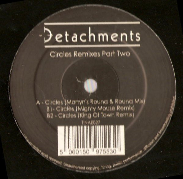 Detachments : Circles Remixes Part Two (12", Ltd)