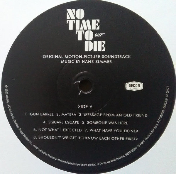 Hans Zimmer : No Time To Die (Original Motion Picture Soundtrack) (2xLP, Album, Gat)