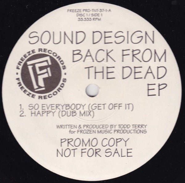 Sound Design : Back From The Dead EP (2x12", EP, Promo)