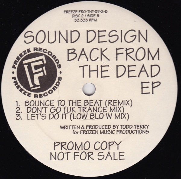 Sound Design : Back From The Dead EP (2x12", EP, Promo)