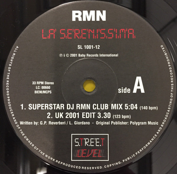RMN : La Serenissima (12", Maxi)