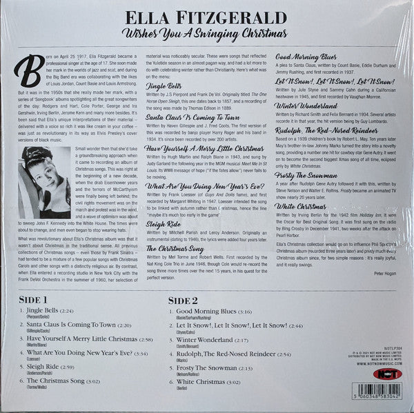 Ella Fitzgerald : Wishes You A Swinging Christmas (LP, Album, RE, 180)