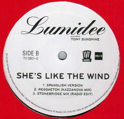 Lumidee Featuring Tony Sunshine : She's Like The Wind (12")